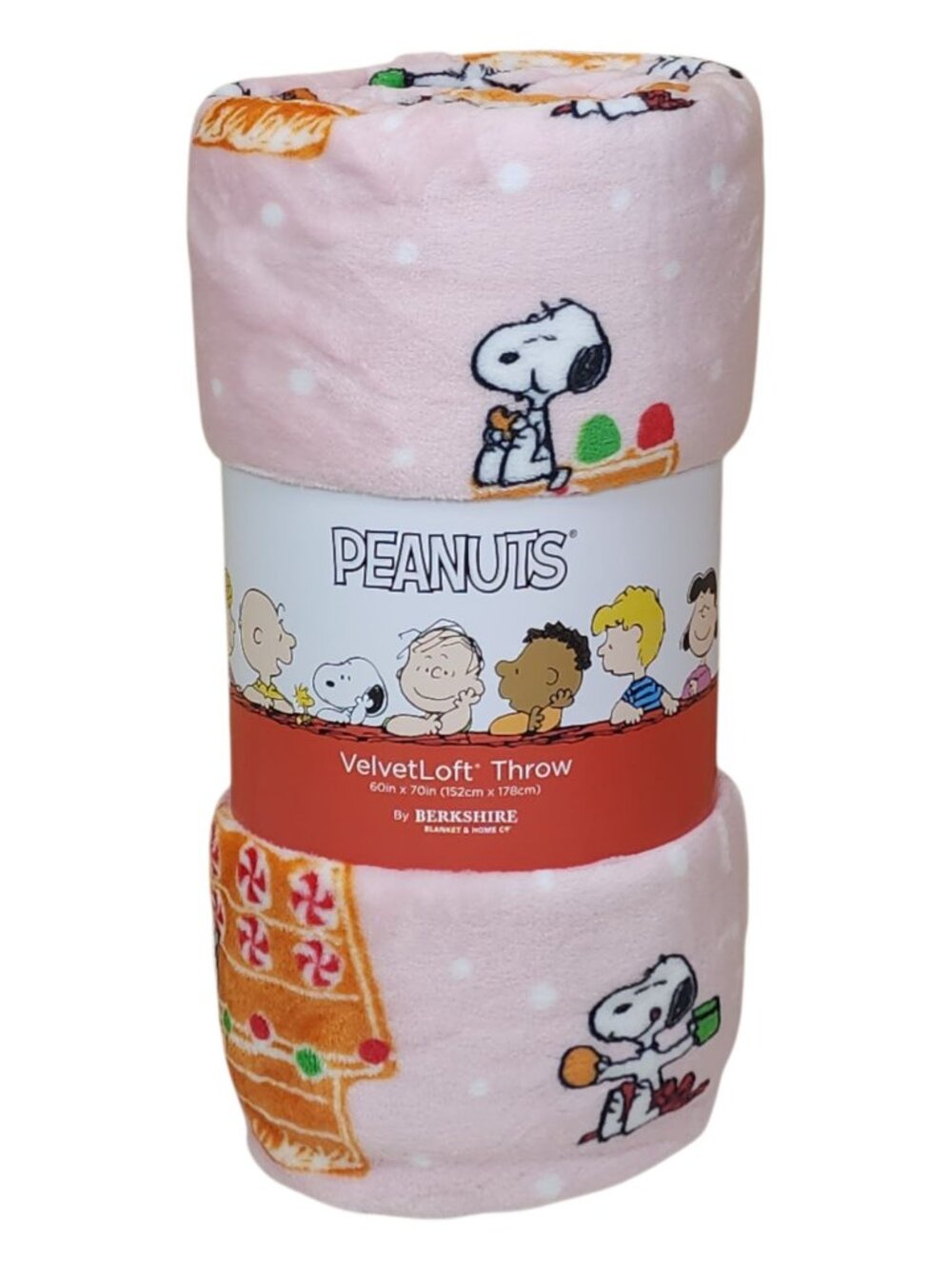 Peanuts Snoopy VelvetLoft Plush Throw Blanket By Berkshire 60"x70" Holiday